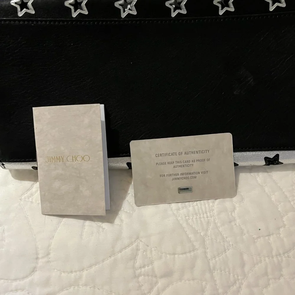 ** JIMMY CHOO Pimlico Star Punching Shoulder Open Tote Bag ** - Picture 2 of 16